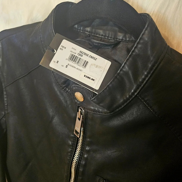 Armani Exchange Blouson Faux Leather Fall Moto Jacket - Picture 5 of 12